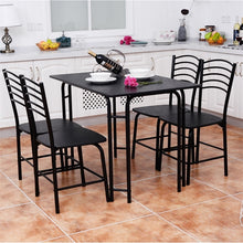 Load image into Gallery viewer, 5 pcs Modern Dining Steel Frame Home Kitchen Furniture Solid MDF Panel Steel Frame Dining Furniture Set Easy Assembly HW54791