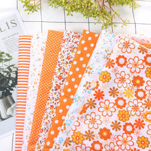 Load image into Gallery viewer, 7Pcs/Lot,100% Cotton Plain The Orange Style  Printed Quilted Fabrics Set,Textile Patchwork,Fabric for Sewing,Tissue,Cloth,Tilda