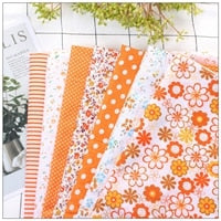 7Pcs/Lot,100% Cotton Plain The Orange Style  Printed Quilted Fabrics Set,Textile Patchwork,Fabric for Sewing,Tissue,Cloth,Tilda