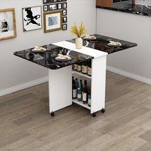 Load image into Gallery viewer, Wooden Folding Dining Table With Wheels Living Room Kitchen Tables Furniture Eco-friendly Wood Movable Storage Wall Table
