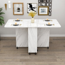 Load image into Gallery viewer, Wooden Folding Dining Table With Wheels Living Room Kitchen Tables Furniture Eco-friendly Wood Movable Storage Wall Table
