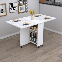 Load image into Gallery viewer, Wooden Folding Dining Table With Wheels Living Room Kitchen Tables Furniture Eco-friendly Wood Movable Storage Wall Table