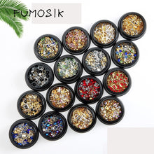 Load image into Gallery viewer, Nail Art décorations Nail Art Jewelry Star Nail Glitter Flat Rhinestone Japanese Nail Mix New Pearl Rivet Metal Round Box Patch