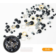 Load image into Gallery viewer, Nail Art décorations Nail Art Jewelry Star Nail Glitter Flat Rhinestone Japanese Nail Mix New Pearl Rivet Metal Round Box Patch