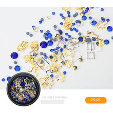 Load image into Gallery viewer, Nail Art décorations Nail Art Jewelry Star Nail Glitter Flat Rhinestone Japanese Nail Mix New Pearl Rivet Metal Round Box Patch
