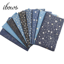 Load image into Gallery viewer, IBOWS 40CM*50CM Denim Soft Fabric Star Dots Printed Breathable Fabric DIY Dolls Patchwork Clothing Making Home Textile Material
