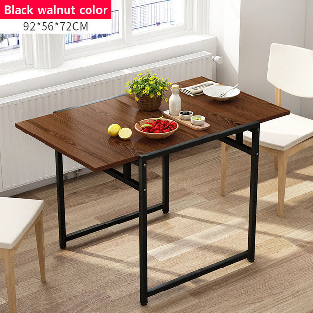 Dining table Wooden Particle board fashion living room folding table Square kitchen Six-person table Dining Room Furniture