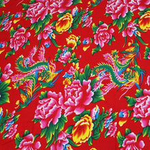 Load image into Gallery viewer, 100% cotton textile ethnic chinese traditional big peony Phoenix fabrics for DIY apparel craft tablecloth cushion sewing decor