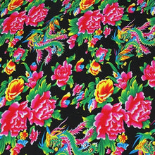 Load image into Gallery viewer, 100% cotton textile ethnic chinese traditional big peony Phoenix fabrics for DIY apparel craft tablecloth cushion sewing decor