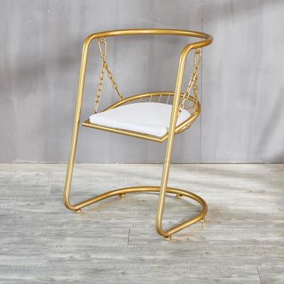 Nordic Dining Chair Iron Modern Home Indoor Fashion Swing Chair Home Kitchen Living Room American Balcony Breakfast Lounge Chair