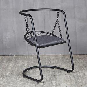 Nordic Dining Chair Iron Modern Home Indoor Fashion Swing Chair Home Kitchen Living Room American Balcony Breakfast Lounge Chair