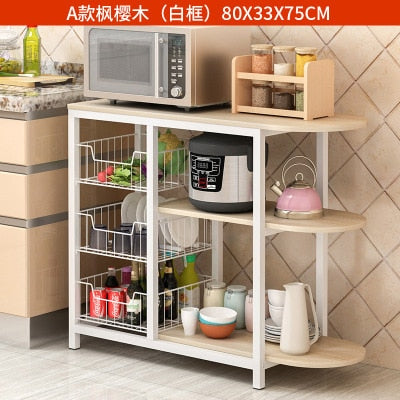 Dining table Kitchen Storage Shelf Storage Shelf  Microwave Stand  Multi-layer shelves Multifunctional shelving saves space