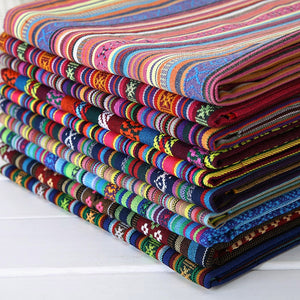 jacquard sofa textile cotton ethnic linen fabric patchwork tablecloth home decro sewing crafts material bag DIY tissue