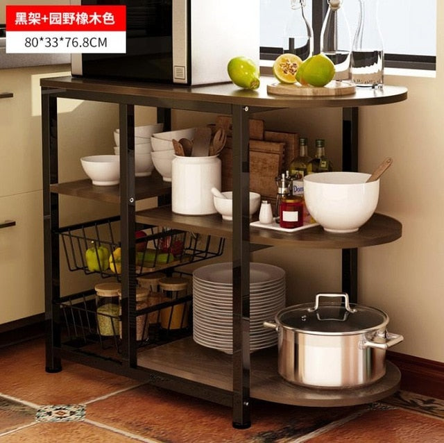 Dining table Kitchen Storage Shelf Storage Shelf Microwave Stand Multi-layer shelves Multifunctional shelves Racks saves space