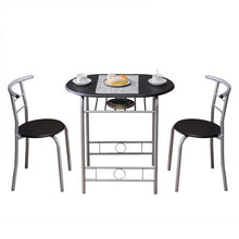 Load image into Gallery viewer, PVC Breakfast Table (One Table and Two Chairs) Black For Living Room Garden Kitchen Table Chairs Furniture
