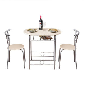 PVC Breakfast Table (One Table and Two Chairs) Black For Living Room Garden Kitchen Table Chairs Furniture