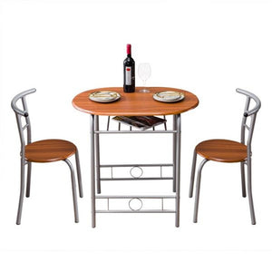 PVC Breakfast Table (One Table and Two Chairs) Black For Living Room Garden Kitchen Table Chairs Furniture