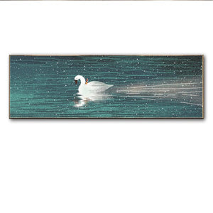 Nordic Swan Animal and Lake Canvas Art Print For living Room Kids Room Nursery Art Prints Poster Modern Abstract Wall Décoration