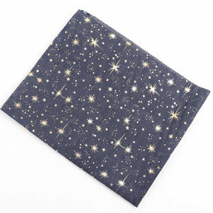 IBOWS 40CM*50CM Denim Soft Fabric Star Dots Printed Breathable Fabric DIY Dolls Patchwork Clothing Making Home Textile Material