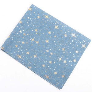 IBOWS 40CM*50CM Denim Soft Fabric Star Dots Printed Breathable Fabric DIY Dolls Patchwork Clothing Making Home Textile Material