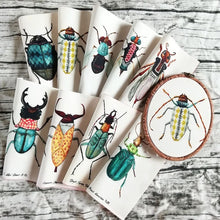 Load image into Gallery viewer, 15*20cm 9pcs insect printed cotton fabric sewing patterns crafts  textile handmade patch for sewing to apron /clothes/bags/purse
