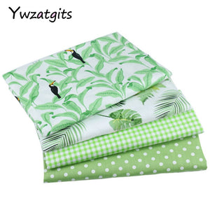 ywzatgits Mixed size Cotton Printed Fabric Green lattice Sewing Textile Quilting Patchwork DIY Sewing Accessories YI0301