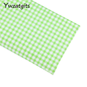 ywzatgits Mixed size Cotton Printed Fabric Green lattice Sewing Textile Quilting Patchwork DIY Sewing Accessories YI0301