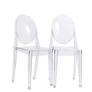 Fast Shipping Transparent Victoria Ghost Chair Crystal Plastic Dining Chair for Kitchen Dining Room Furniture Modern Acrylic