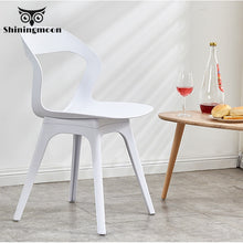 Load image into Gallery viewer, Modern Fashion S-shaped PP Plastic Chair Restaurant for Dining Room Chairs Home Living Room Kitchen Plastic White Green Chair
