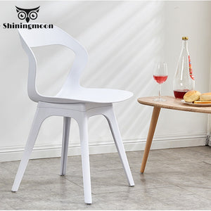 Modern Fashion S-shaped PP Plastic Chair Restaurant for Dining Room Chairs Home Living Room Kitchen Plastic White Green Chair