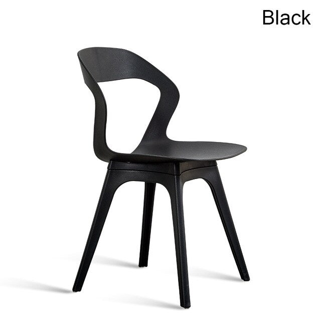 Modern Fashion S-shaped PP Plastic Chair Restaurant for Dining Room Chairs Home Living Room Kitchen Plastic White Green Chair