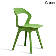 Load image into Gallery viewer, Modern Fashion S-shaped PP Plastic Chair Restaurant for Dining Room Chairs Home Living Room Kitchen Plastic White Green Chair
