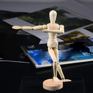 Wooden Man Joint Puppet Man Model Creative Ornaments Home Decoration Selected Sketch Art Puppet Ornaments