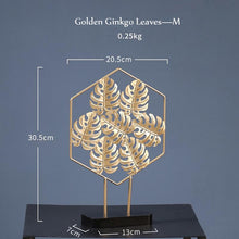 Load image into Gallery viewer, Simple Golden Turtle Leaf Ginkgo Leaf Iron Round Ornament Home Decoration Accessories Modern Romantic Desktop Romantic Decor
