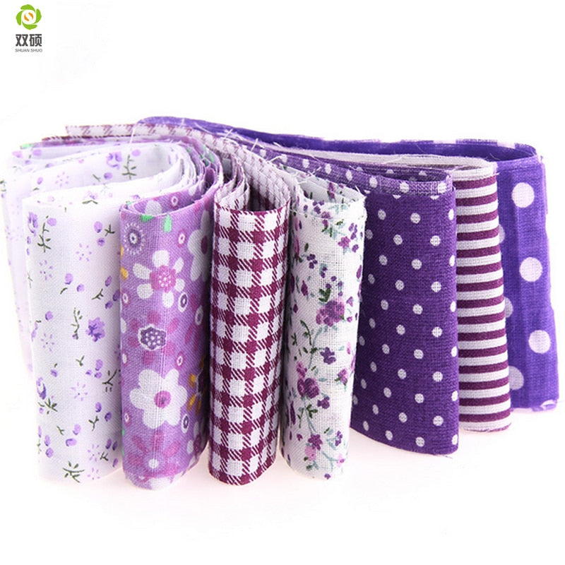 100%cotton New arrivals 7pcs/lot jelly roll sewing textile Purple sets fabric strips 5cmx100cm tildas quilting doll's cloths