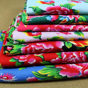 100% cotton textile ethnic chinese traditional big peony Phoenix fabrics for DIY apparel craft tablecloth cushion sewing decor